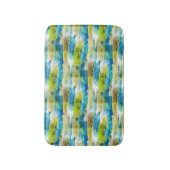 青い水彩画の抽象的な緑 バスマット (正面縦)