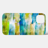 青い水彩画の抽象的な緑 Case-Mate iPhoneケース (裏面 (横))