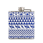 青い水彩画の抽象芸術のアステカな種族のプリントPattrn フラスク (裏面)