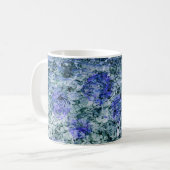 青い水彩画の抽象芸術の背景のデジタル芸術 コーヒーマグカップ (正面左)