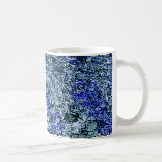 青い水彩画の抽象芸術の背景のデジタル芸術 コーヒーマグカップ (右)