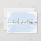 青い水彩画の本のリクエストカード 招待状 (裏面)