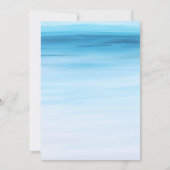 青い水彩画の海の誕生日パーティー　ミニマリストスタイルの案内 招待状 (裏面)