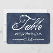 青い水彩画の結婚式テーブルナンバー 招待状 (正面)