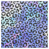 青い水彩画の背景の黒いヒョウのプリント ファブリック (見本)