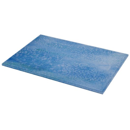 青い水彩画の背景 カッティングボード (角)