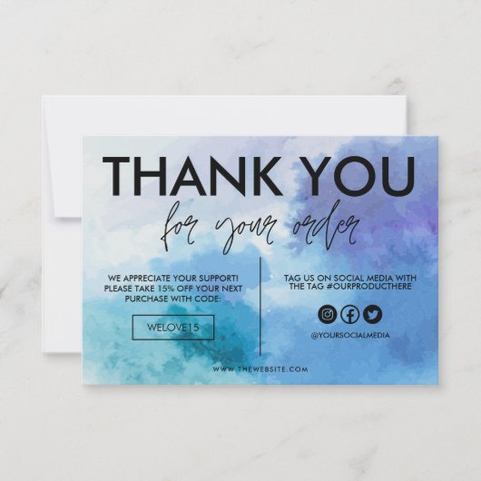 青い水彩画の色をありがとう メディア挿入 (正面)