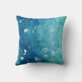 青い水彩画の装飾用クッションの美しい黒猫 クッション (裏面)