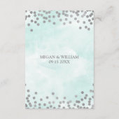 青い水彩画の銀製結婚式の方向挿入物 エンクロージャーカード (裏面)