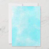 青い水彩画の5グリッド写真 赤ちゃん男の子の誕生 案内状 (裏面)