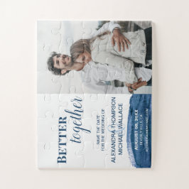 青い水彩画の「Better Together」写真パズル ジグソーパズル