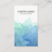 青い水彩画は名刺を振ります 名刺 (正面)