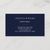 青い水彩画は縞で飾ります 名刺 (裏面)