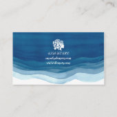 青い水彩画は美容師のモダンな会合を振ります 名刺 (裏面)