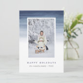 青い水彩画グラデーションな|の休日の写真 シーズンカード (スタンド正面)