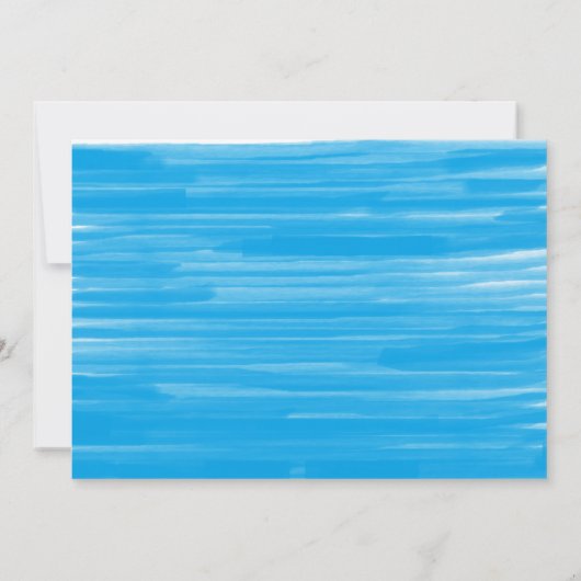 青い水彩画猫のハートペット写真の発表 案内状 (裏面)