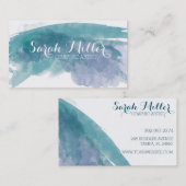 青い水彩画 名刺 (正面/裏面)
