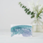 青い水彩画 名刺 (スタンド正面)