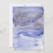 青い水彩花のスクリプトで彩るエンゲージメントパーティー 招待状 (裏面)