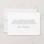 青い水彩花の感謝カード サンキューカード (裏面)