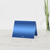 青い水彩花の感謝カード サンキューカード (裏面)