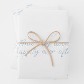 青い水彩花フレーム お名前入り ラッピングペーパーシート (インサイチュ)