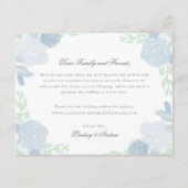 青い水彩花模様結婚の延期カード エンクロージャーカード (正面)