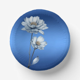 青い水彩花 ペーパーボウル