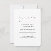 青い水彩蝶の結婚式出欠確認カード 出欠カード (裏面)