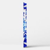 青い水彩部族的な民族的シームレスなパターン Case-Mate iPhoneケース (裏面 / 左)