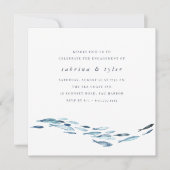 青い水彩魚エンゲージメントパーティー 招待状 (正面)