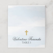 青い水彩(十字金ゴールド付) プレイスカード (外部開封)