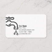 青い水栓配管工名刺 名刺 (裏面)