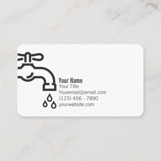 青い水栓配管工名刺 名刺 (裏面)