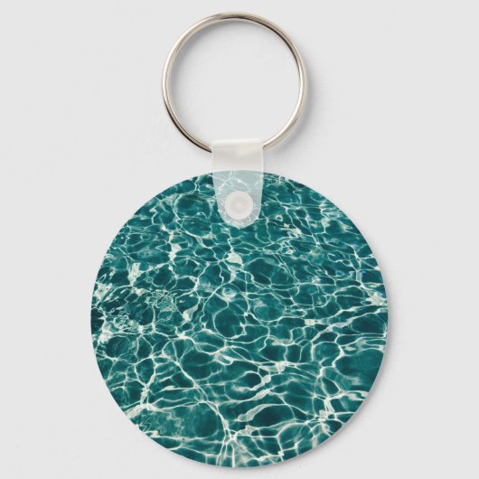 青い水模様 キーホルダー (正面)
