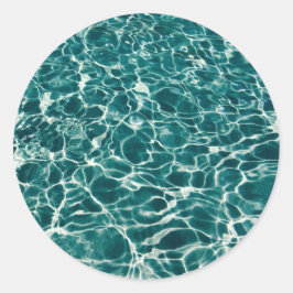 青い水模様 ラウンドシール