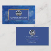 青い水泡金ゴールドフレームプール 名刺 (正面/裏面)