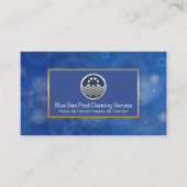 青い水泡金ゴールドフレームプール 名刺 (正面)