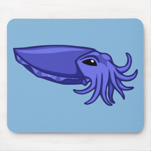 青い水泳のCuttlefish マウスパッド (正面)
