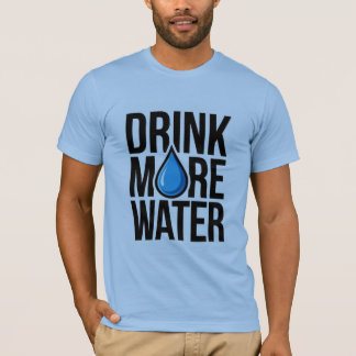青い水滴のアイコンで「もっと水を飲もう」 Tシャツ