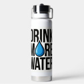 青い水滴のアイコンでDRINK MORE WATER ウォーターボトル (背面)
