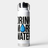 青い水滴のアイコンでDRINK MORE WATER ウォーターボトル (正面)