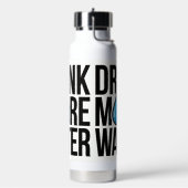 青い水滴のアイコンでDRINK MORE WATER ウォーターボトル (左面)