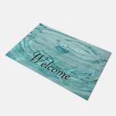 青い水滴の波紋Doormat ドアマット (アングル)