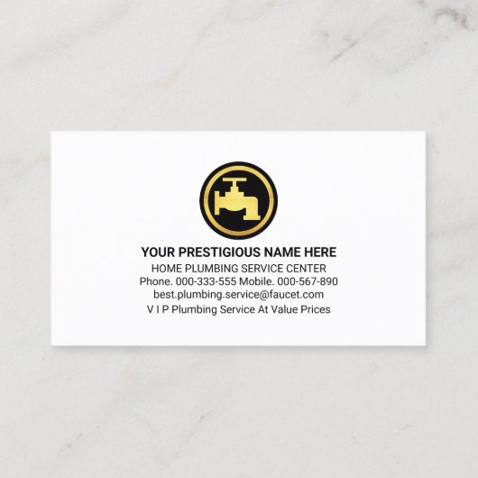 青い水滴の給排水衛生設備配管アイコン 名刺 (裏面)