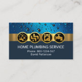 青い水滴の給排水衛生設備配管ツール 名刺 (正面)