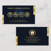 青い水滴漏れ金ゴールド配管ツールMotif  名刺 (正面/裏面)