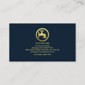 青い水滴特殊金ゴールド配管ボタン 名刺 (裏面)