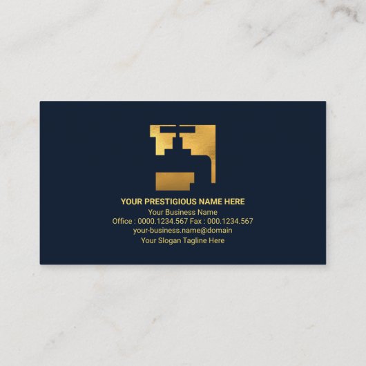 青い水滴金ゴールド矢印配管配管配管配管配管配管 名刺 (裏面)