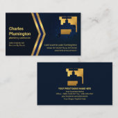 青い水滴金ゴールド矢印配管配管配管配管配管配管 名刺 (正面/裏面)